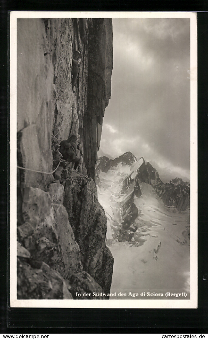 AK Bergsteiger In Der Südwand Des Ago Di Sciora  - Alpinisme