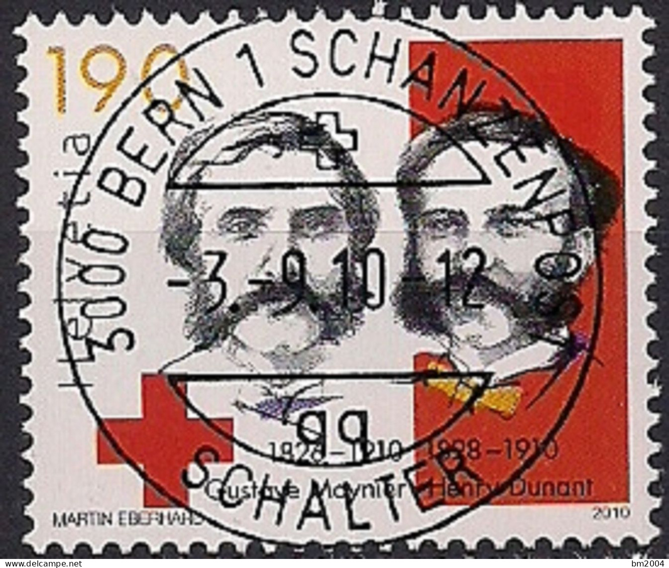 2010  Schweiz   Mi. 2163 FD-used  100. Todestag Von Henri Dunant Und Gustave Moynier. - Usados