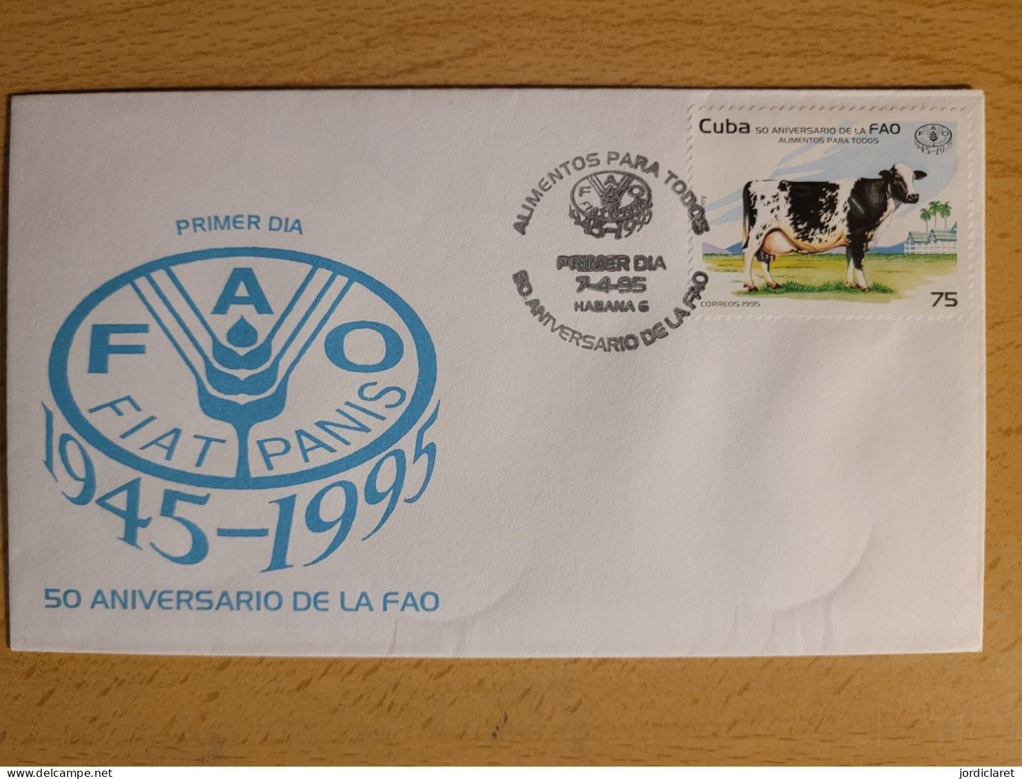 FDC CUBA 1995 FAO - Vacas