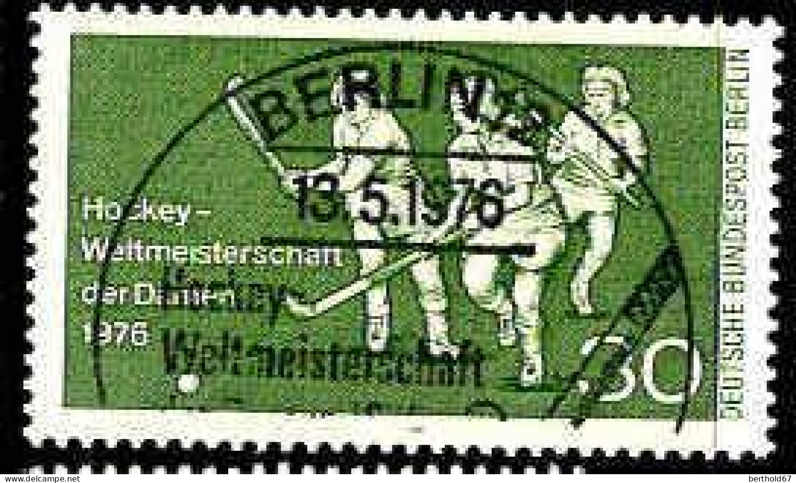 Berlin Poste Obl Yv:485 Mi:521 Hockey-Weltmeisterschaft Der Damen (TB Cachet à Date) (Thème) - Hockey (sur Gazon)