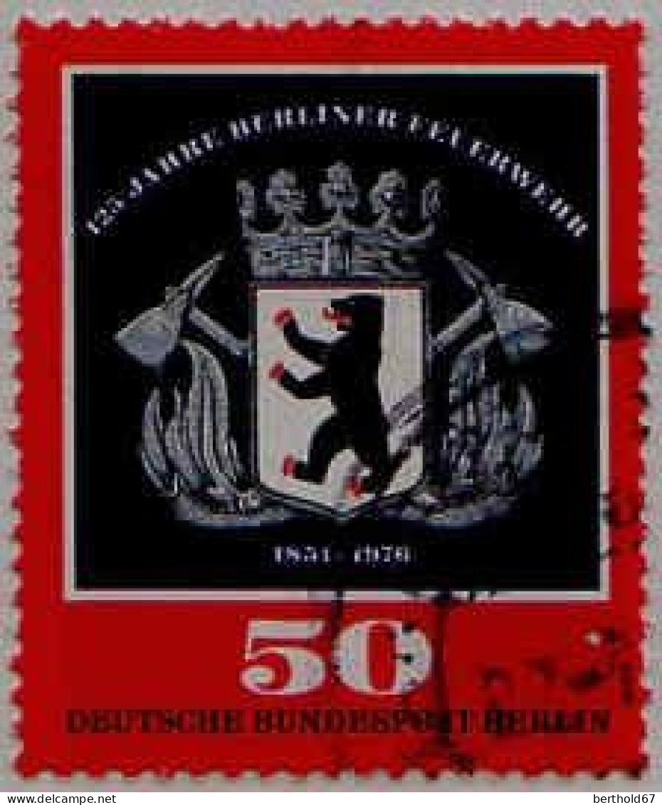 Berlin Poste Obl Yv:487 Mi:523 125 Jahre Berliner Feuerwehr (cachet Rond) (Thème) - Firemen
