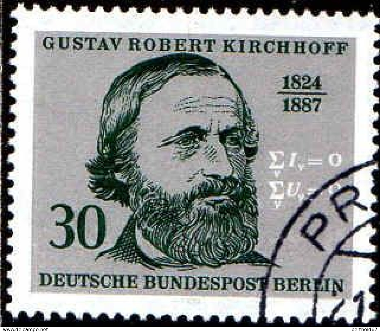 Berlin Poste Obl Yv:429 Mi:465 Gustav Robert Kirchhoff Physicien (Beau Cachet Rond) (Thème) - Physik