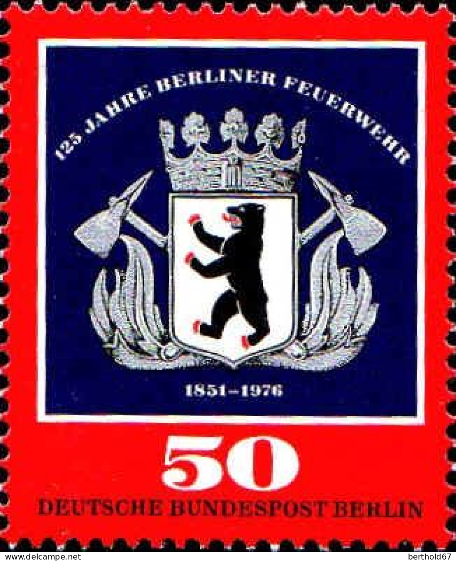 Berlin Poste N** Yv:487 Mi:523 125 Jahre Berliner Feuerwehr (Thème) - Stamps