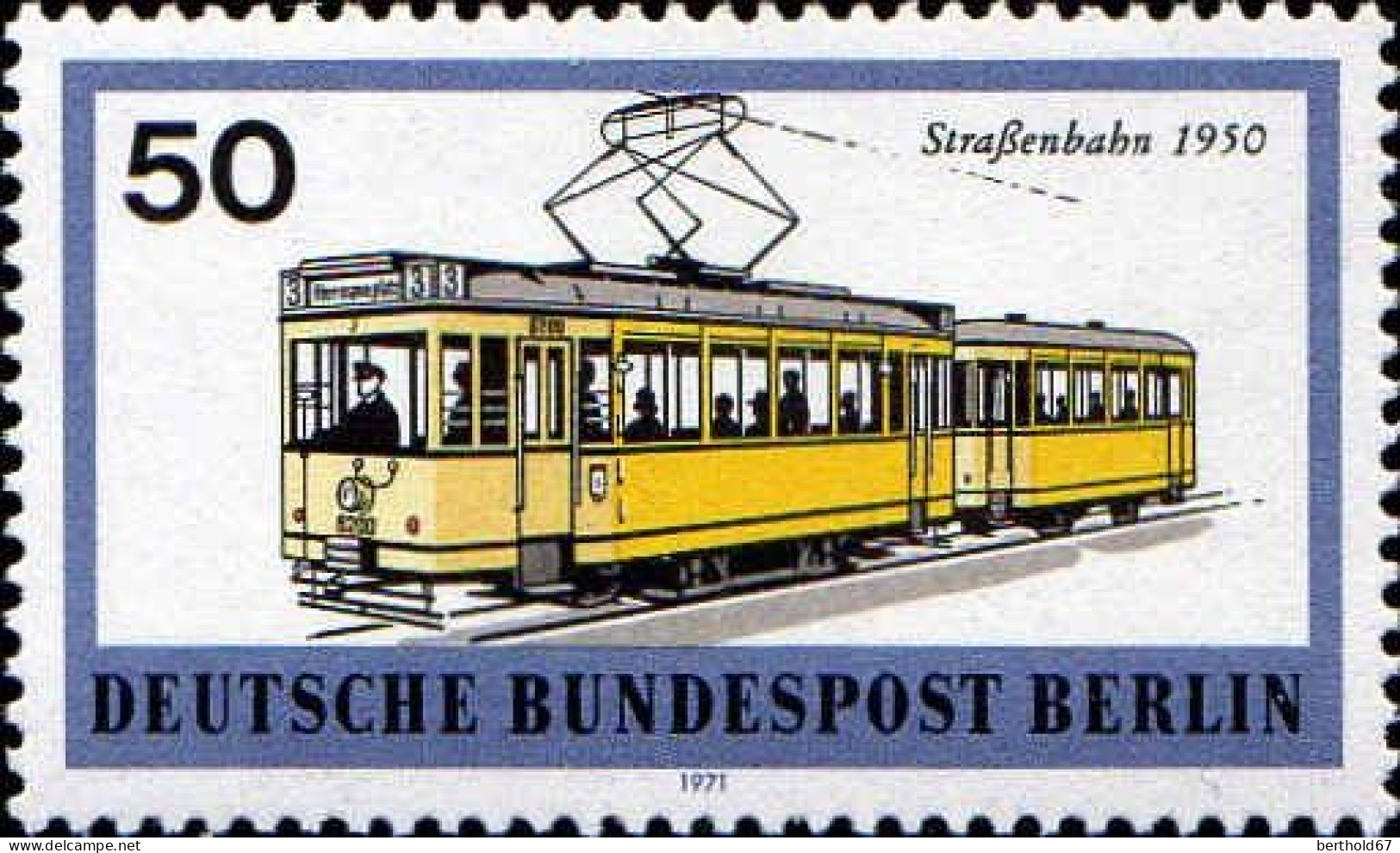 Berlin Poste N** Yv:364 Mi:383 Straßenbahn (Thème) - Tramways