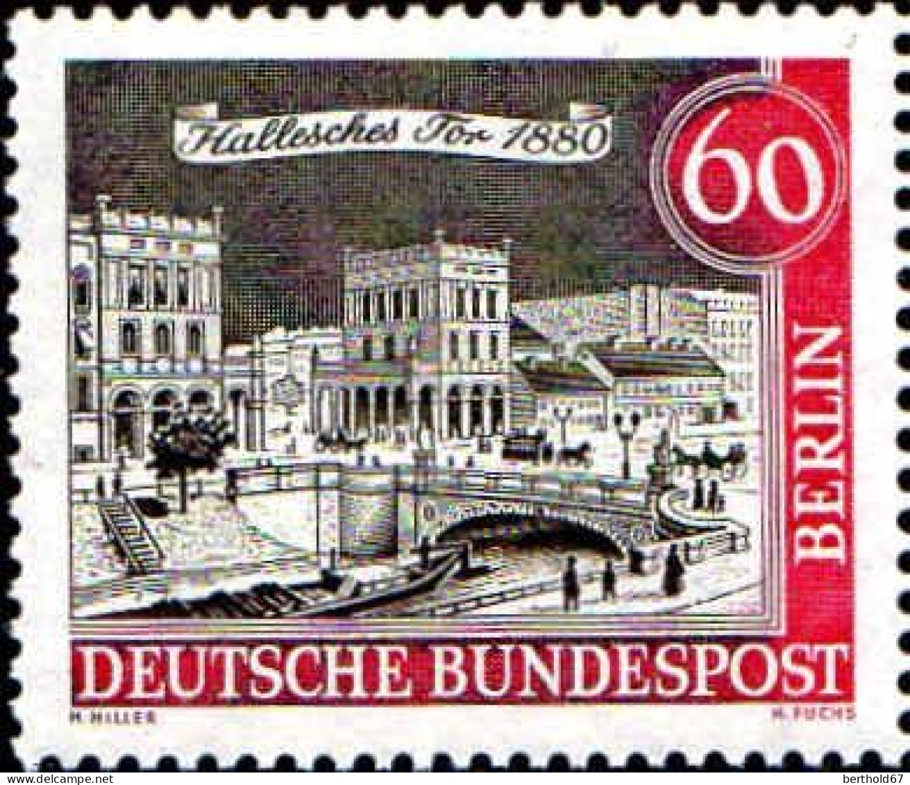 Berlin Poste N** Yv:203 Mi:225 Hallesches Tor 1880 (Thème) - Ponti