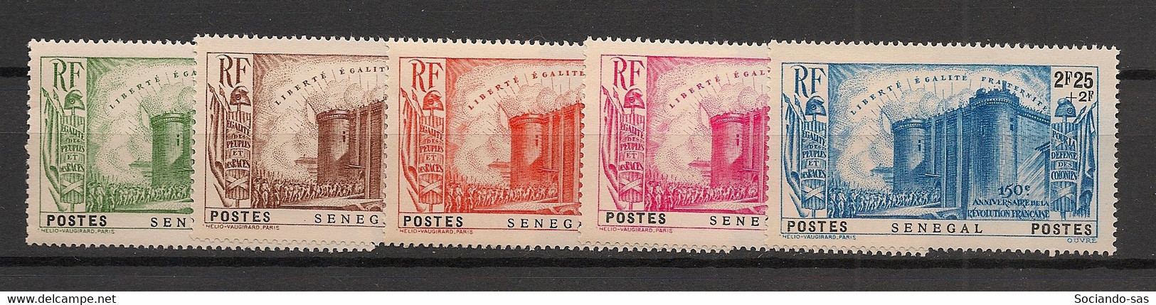 SENEGAL - 1939 - N°YT. 155 à 159 - Révolution - Série Complète - Neuf Luxe ** / MNH / Postfrisch - Nuovi