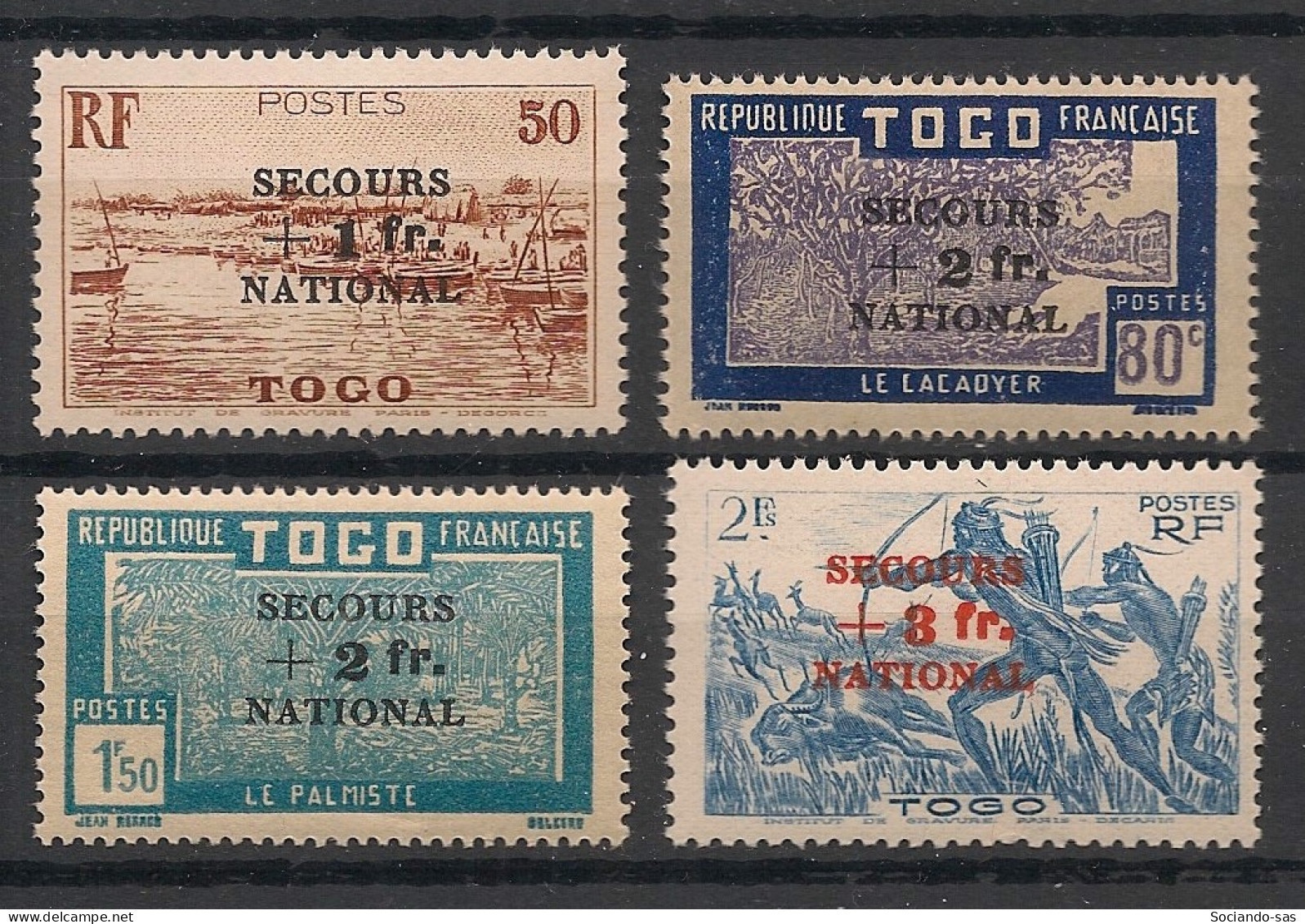 TOGO - 1941 - N°YT. 211 à 214 - Secours National - Série Complète - Neuf Luxe** / MNH / Postfrisch - Neufs