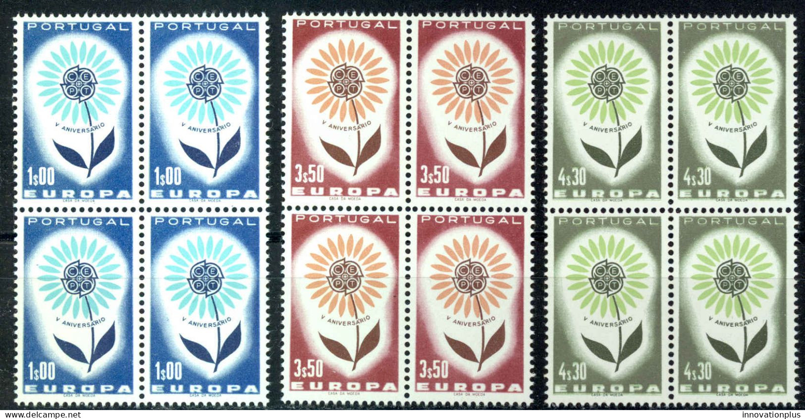 Portugal Sc# 931-933 MNH Block/4 1964 Europa - Nuevos