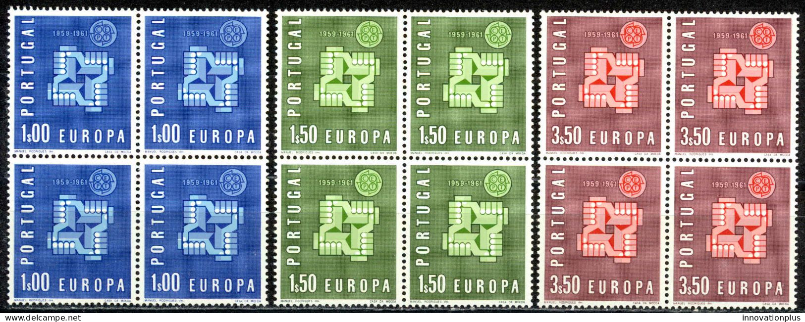 Portugal Sc# 875-877 MNH Block/4 1961 Europa - Unused Stamps