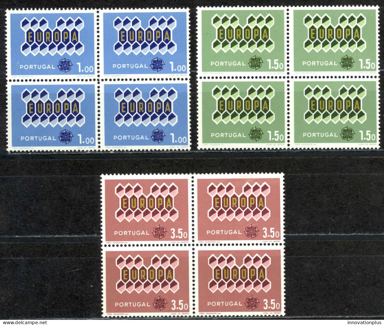 Portugal Sc# 895-897 MNH Block/4 1962 Europa - Ungebraucht