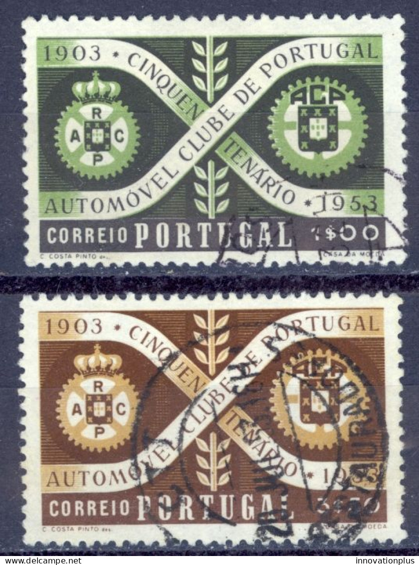 Portugal Sc# 780-781 Used 1953 Automobile Club 50th - Usado