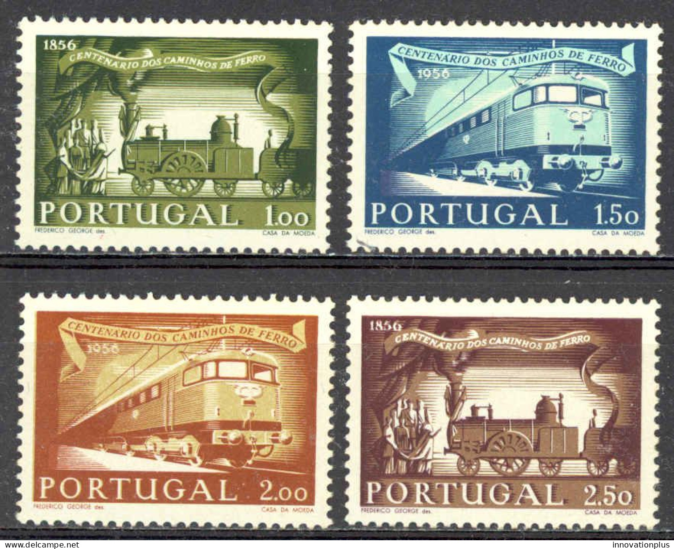 Portugal Sc# 818-821 MH 1956 Trains - Unused Stamps