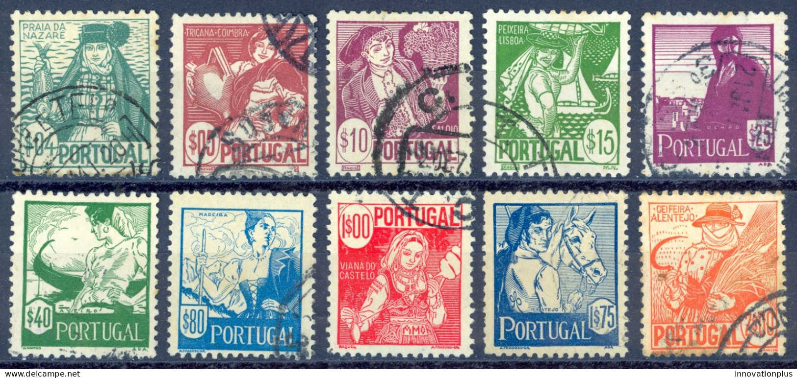 Portugal Sc# 605-614 Used (a) 1941 People - Usati