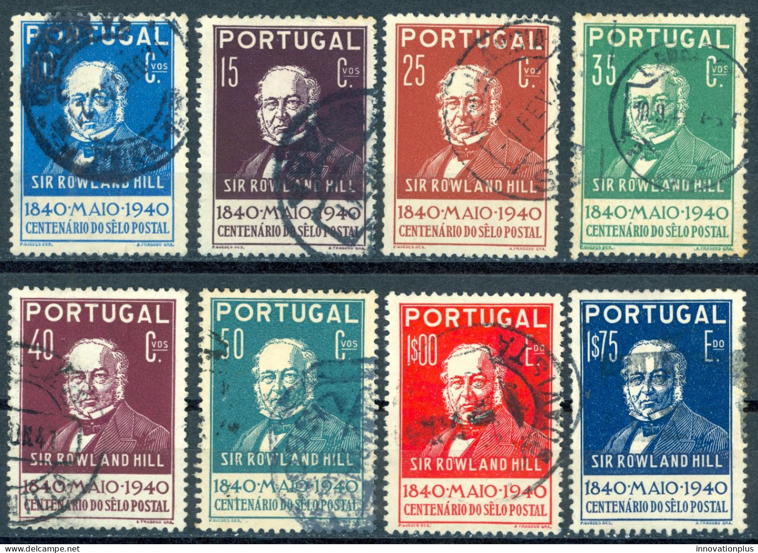 Portugal Sc# 595-602 Used (a) 1940 Sir Roland Hill - Usati