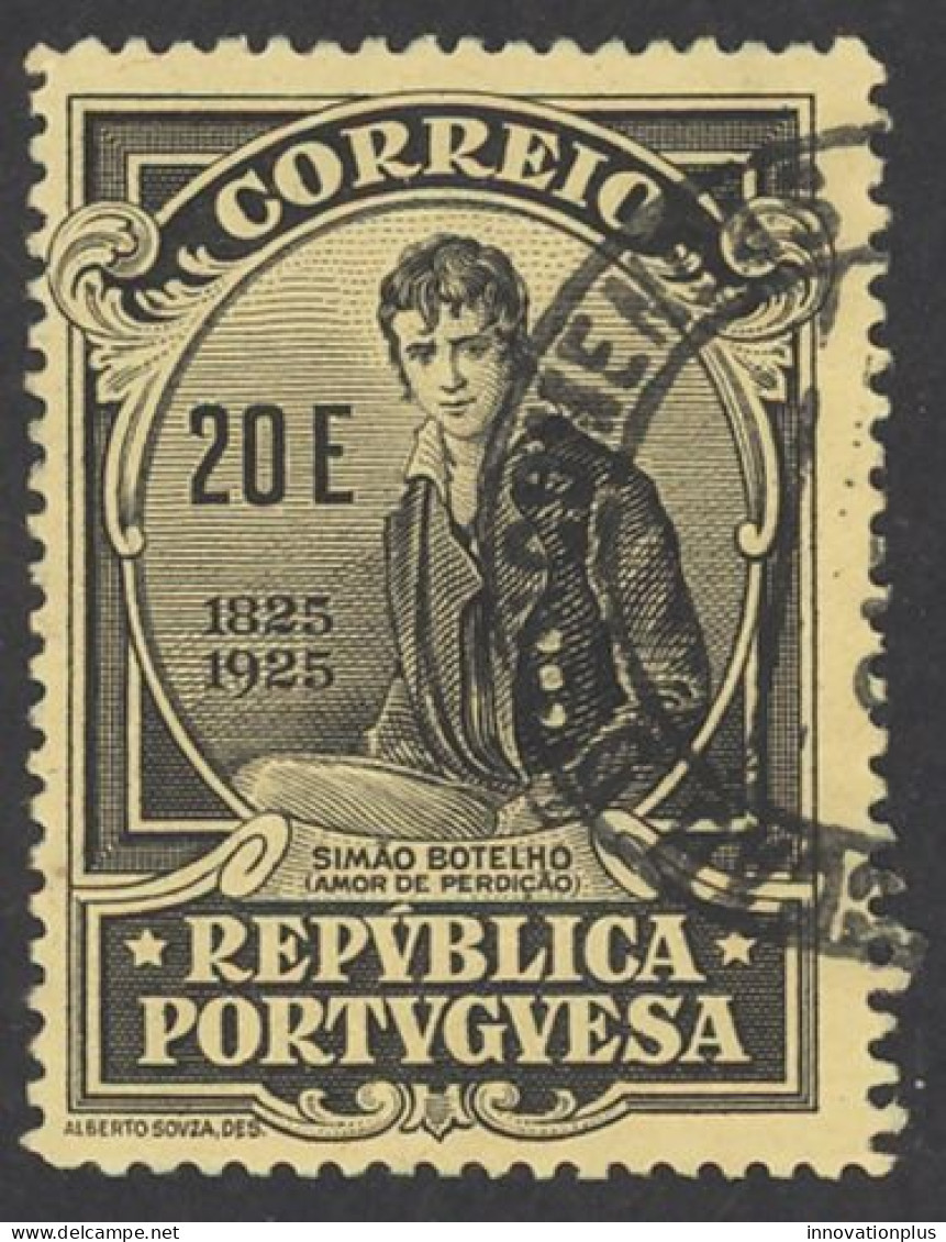 Portugal Sc# 376 Used (b) 1925 20e Camillo Castello-Branco - Gebruikt