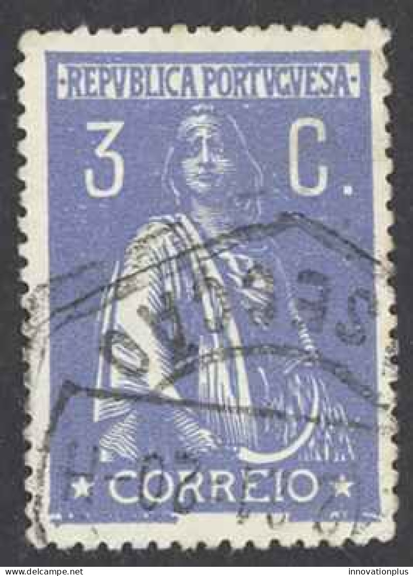 Portugal Sc# 237 Used Perf 15X14 1921 3c Ultra Ceres - Used Stamps