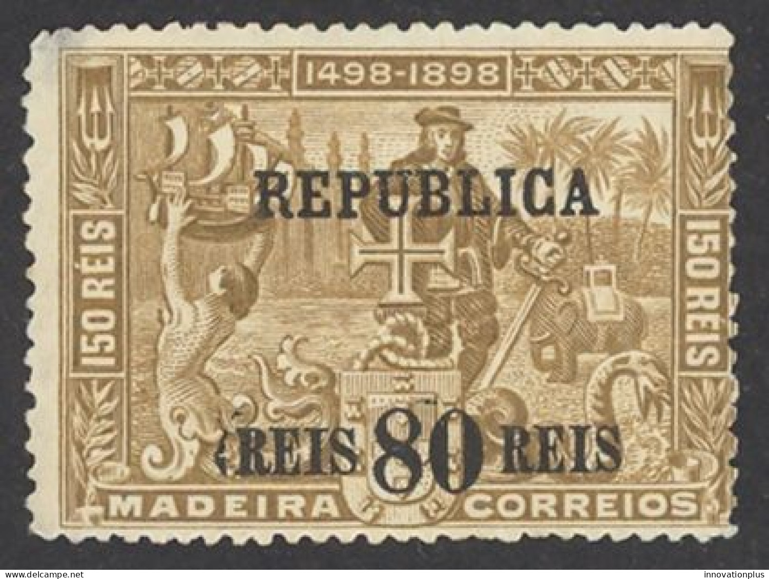 Portugal Sc# 204 MH 1911 80r On 150r Overprint Vasco De Gama Issue - Ungebraucht