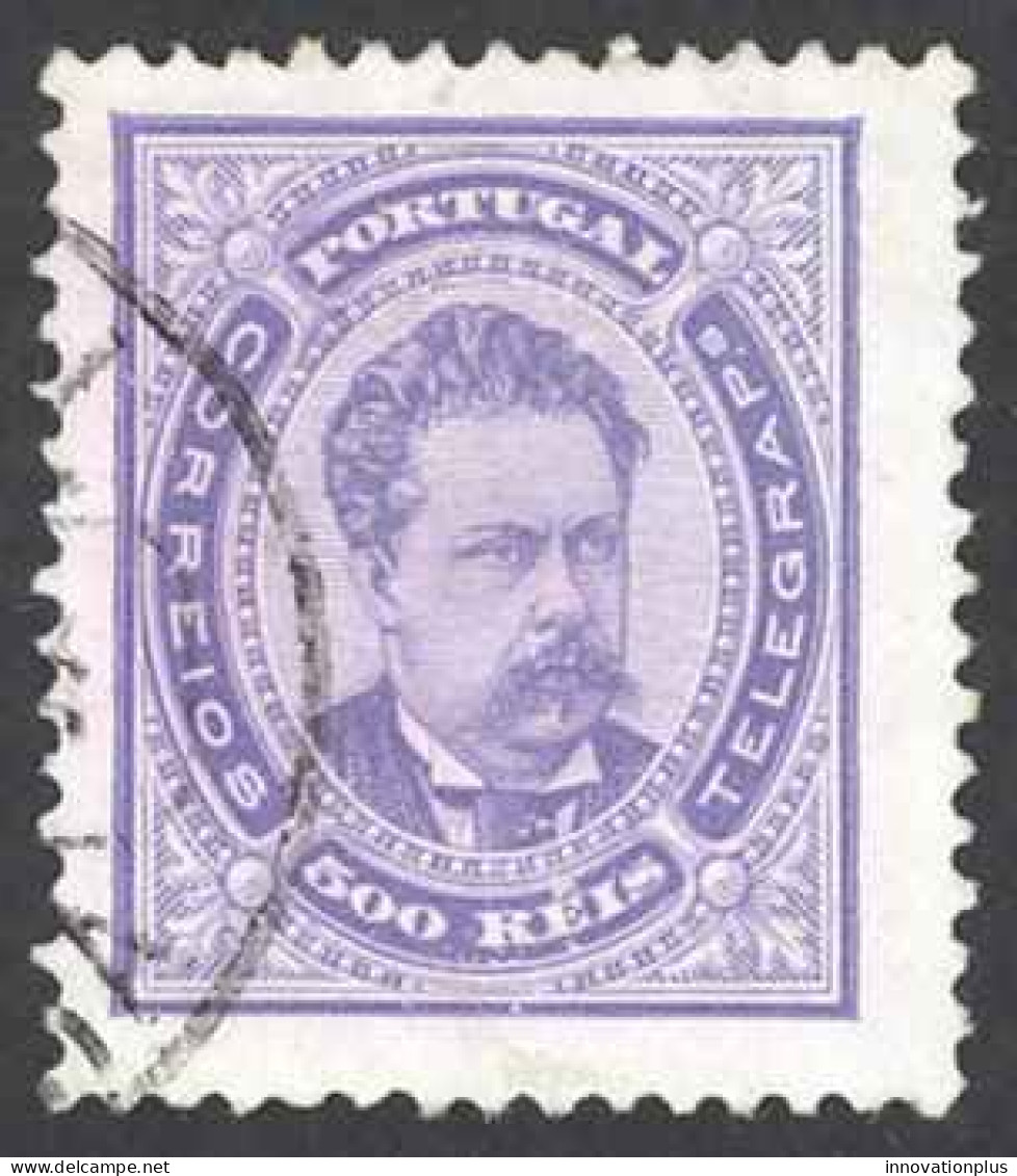 Portugal Sc# 63 Used 1887 500r Violet King Luiz - Oblitérés