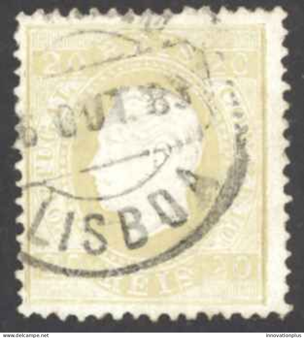 Portugal Sc# 39 Used (b) 1870-1884 20r Bister King Luiz - Usado