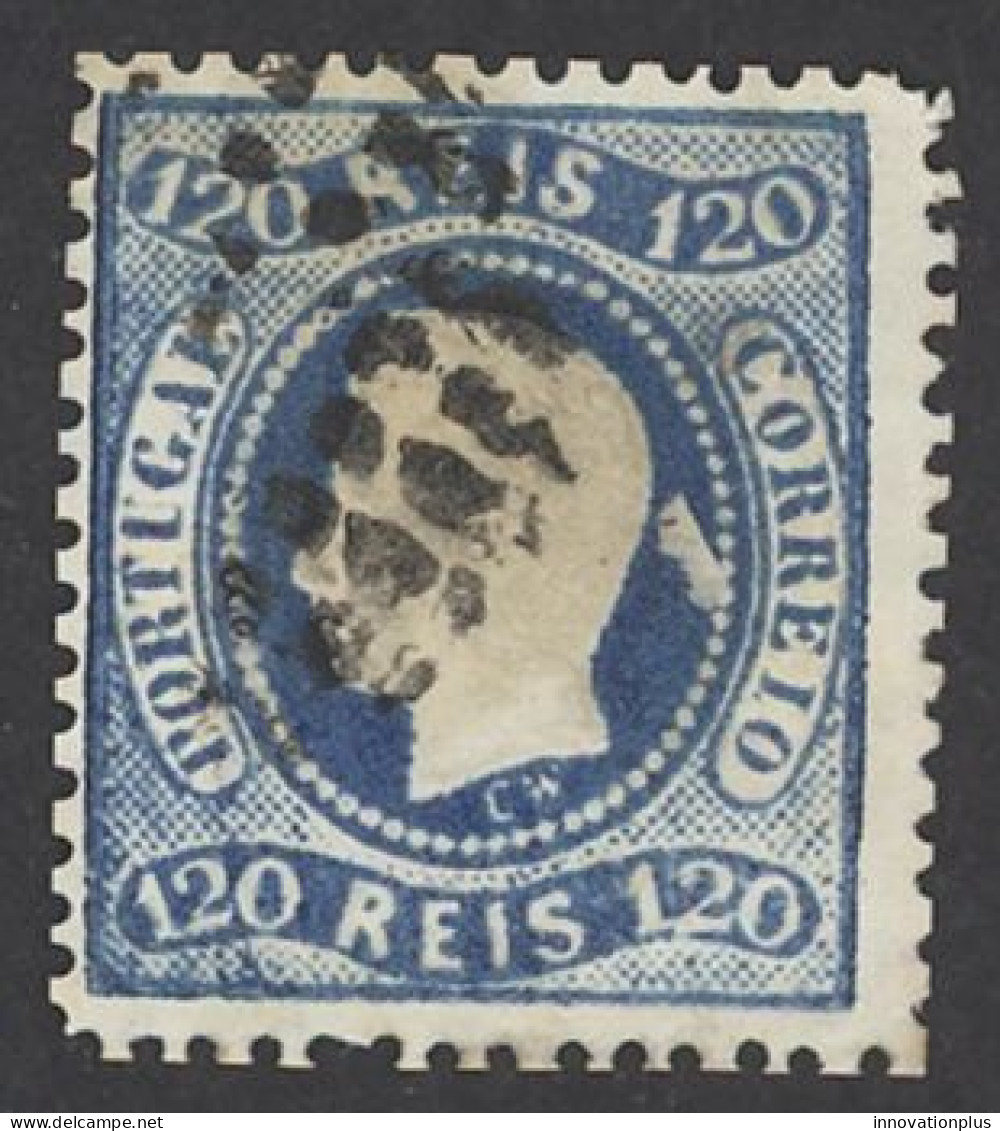 Portugal Sc# 32 Used (small Thin) 1867-1870 120r King Luiz - Oblitérés