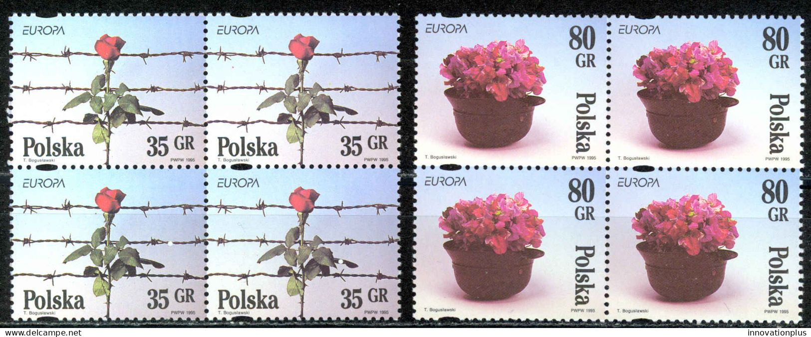 Poland Sc# 3234-3235 MNH Block/4 1995 Europa - Nuevos