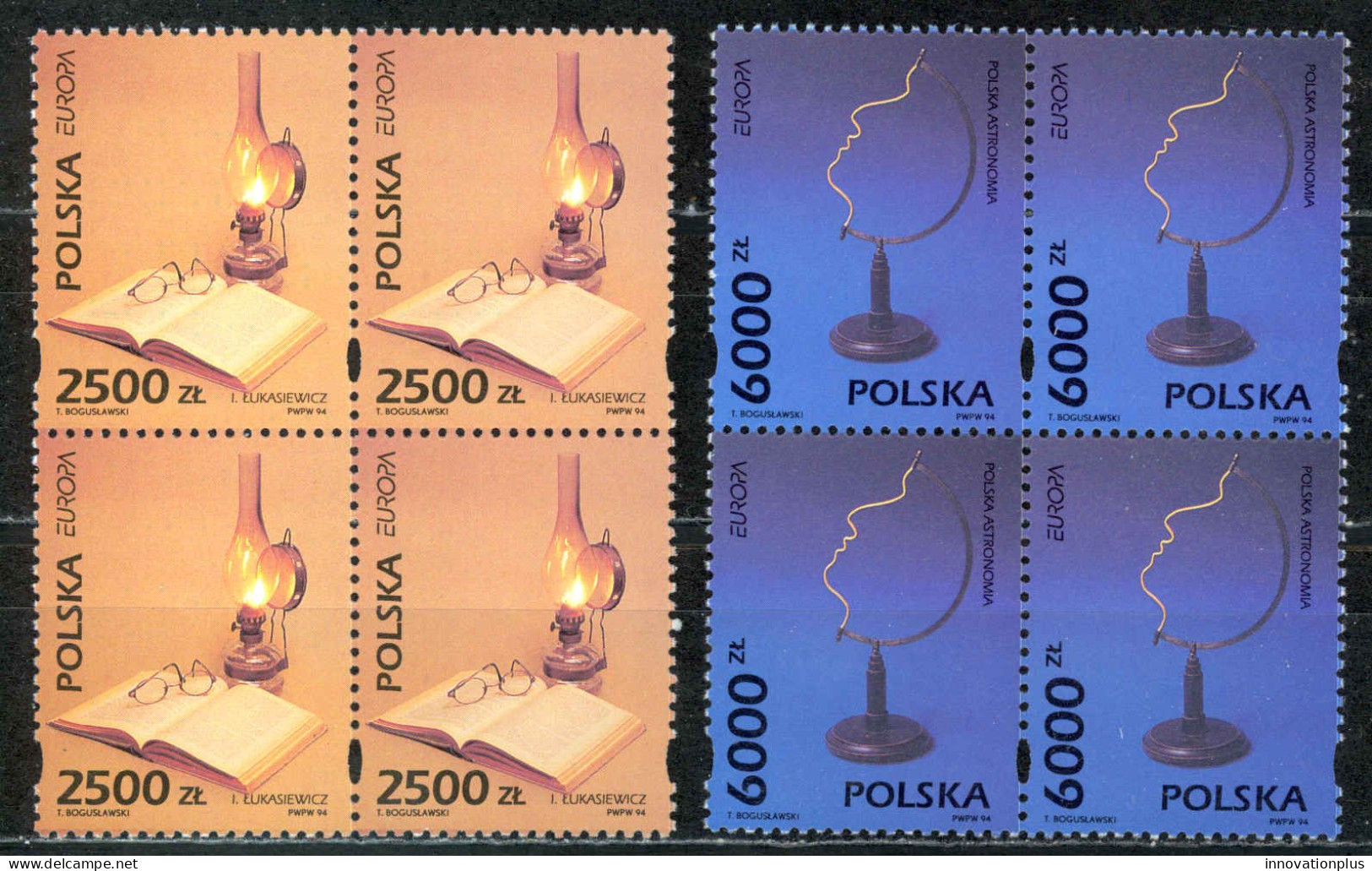 Poland Sc# 3193-3194 MNH Block/4 1991 Europa - Ongebruikt