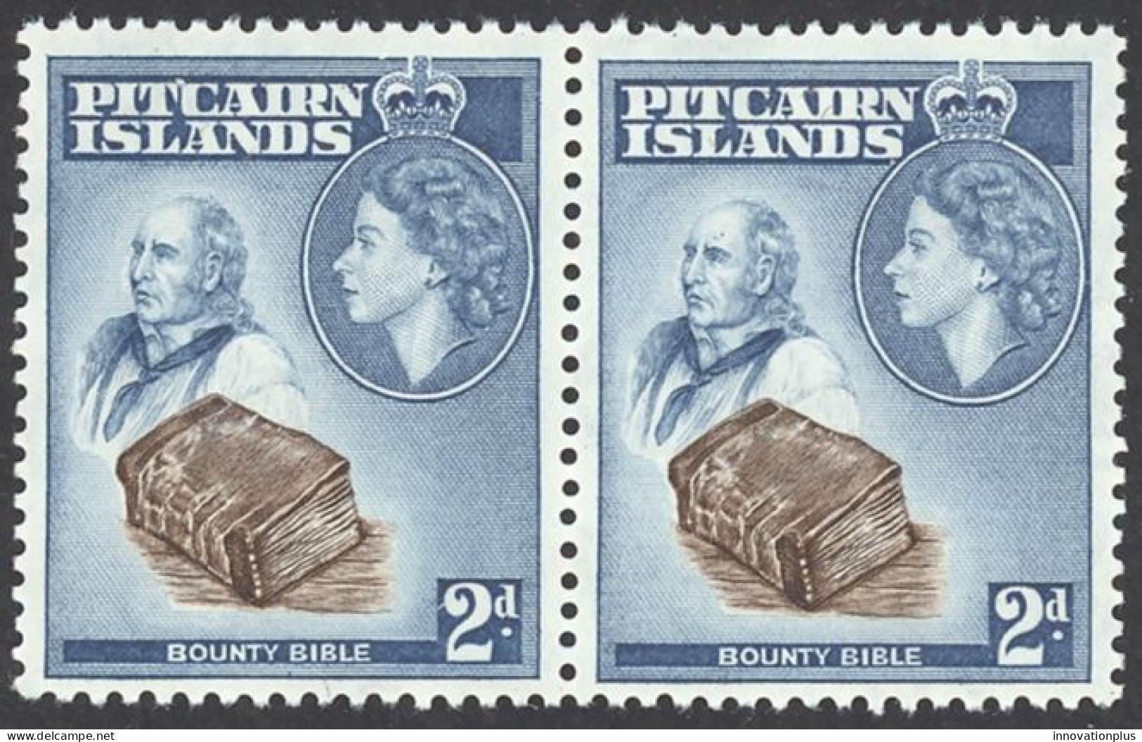 Pitcairn Islands Sc# 22 MNH Pair 1957 2p Bounty Bible - Islas De Pitcairn