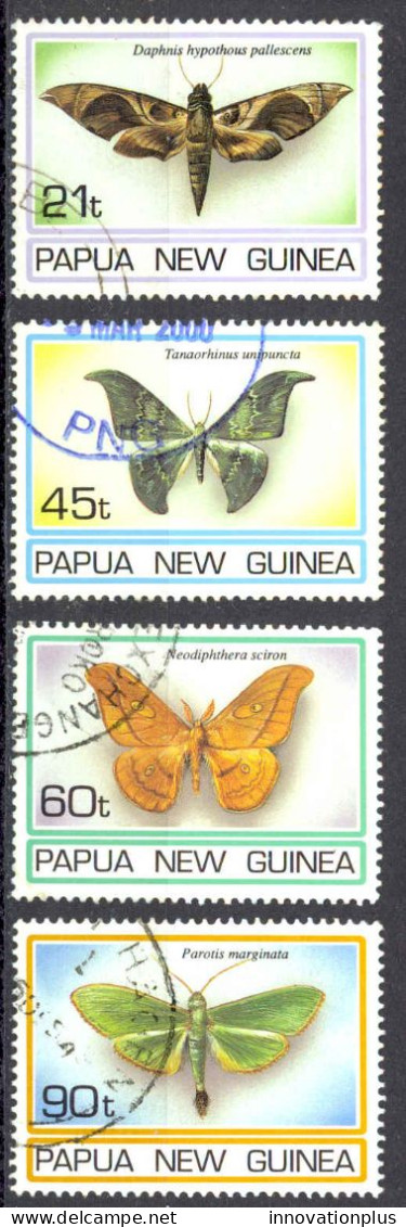 Papua New Guinea Sc# 846-849 Used 1994 Moths - Papua New Guinea