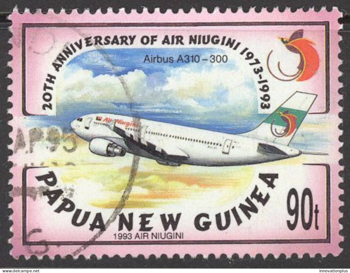 Papua New Guinea Sc# 817 Used 1993 90t Air Niugini 20th Anniversary - Papua New Guinea