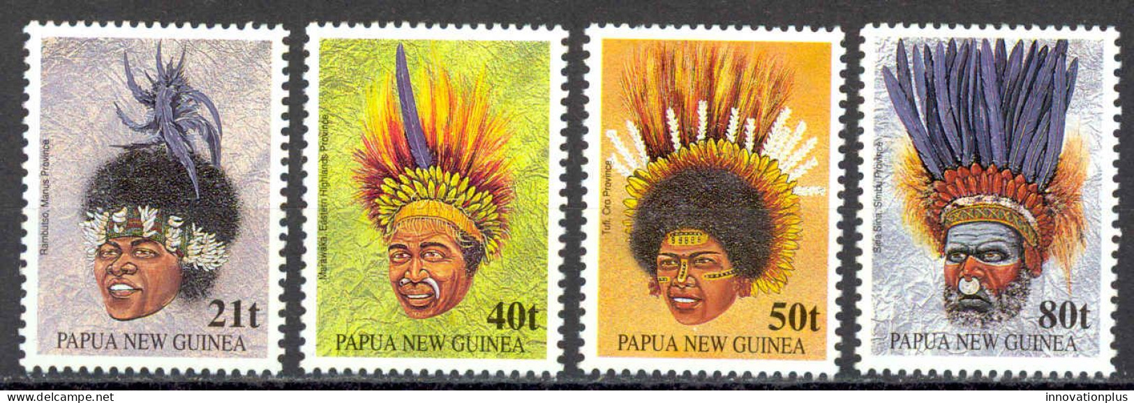 Papua New Guinea Sc# 778-781 MNH 1991 Traditional Headdresses - Papua New Guinea