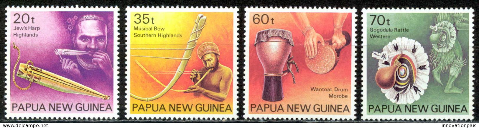Papua New Guinea Sc# 746-749 MNH 1990 Musical Instruments - Papua New Guinea