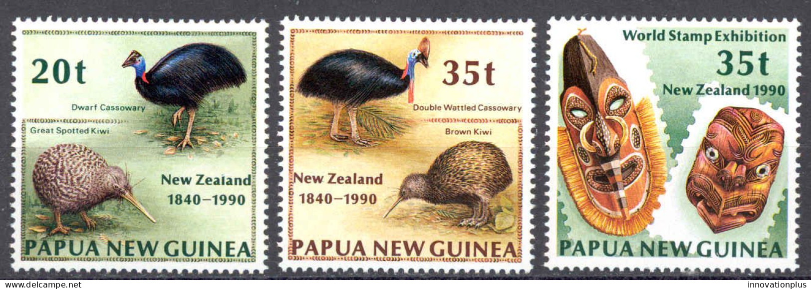 Papua New Guinea Sc# 739-741 MNH 1990 Waitangi Treaty 150th - Papua New Guinea