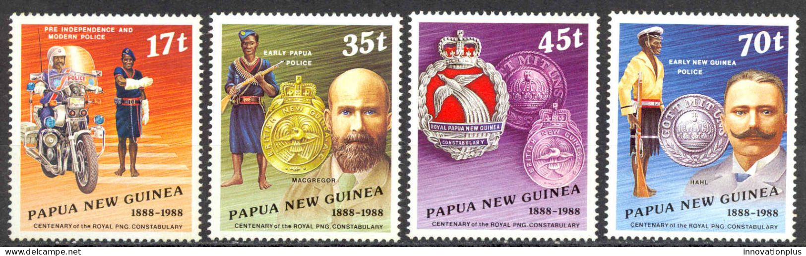 Papua New Guinea Sc# 691-694 MNH 1988 Police Force 100th - Papouasie-Nouvelle-Guinée