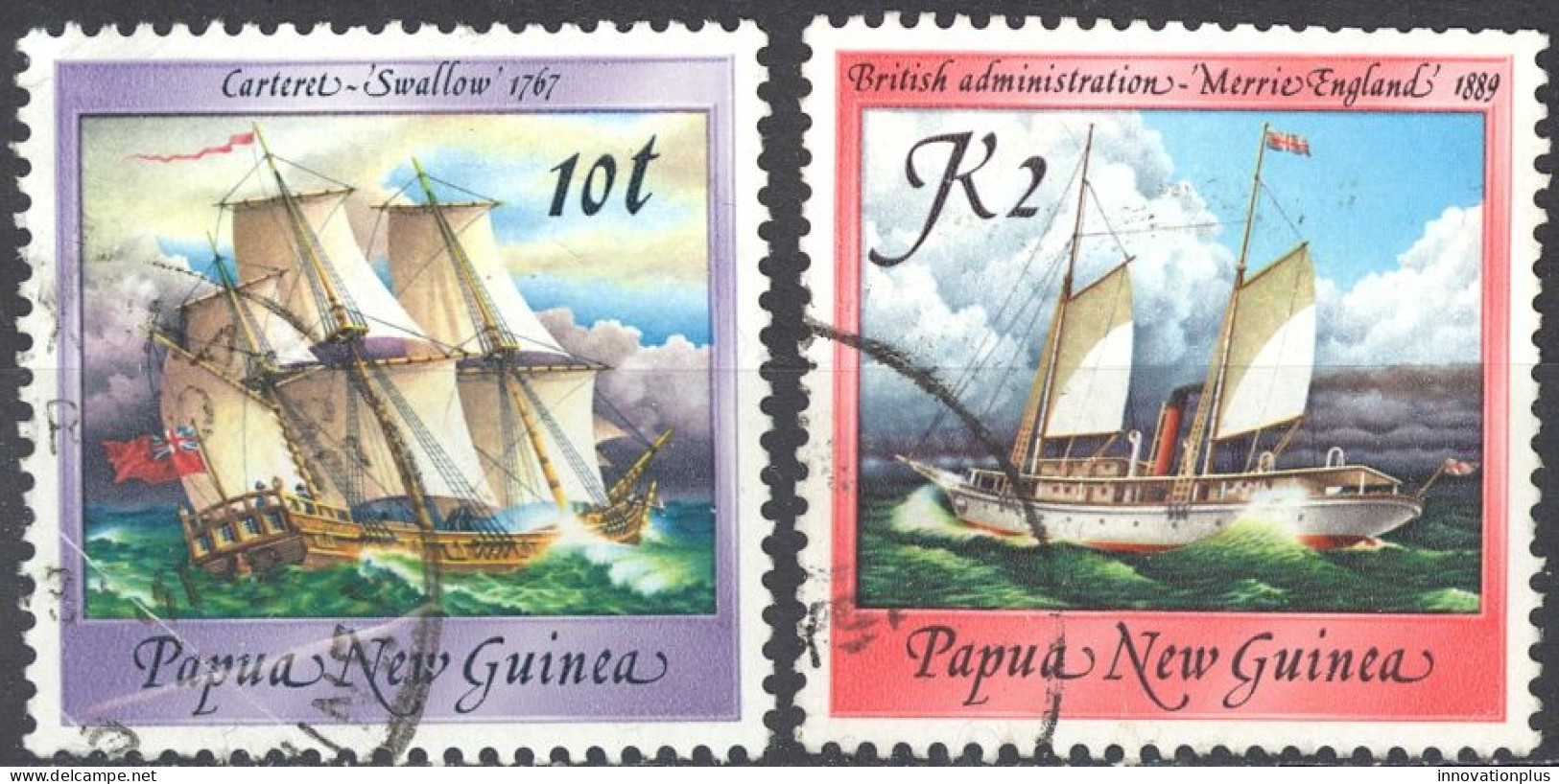 Papua New Guinea Sc# 665-, 676 SG# 545, 556 Used 1987 Ships - Papouasie-Nouvelle-Guinée