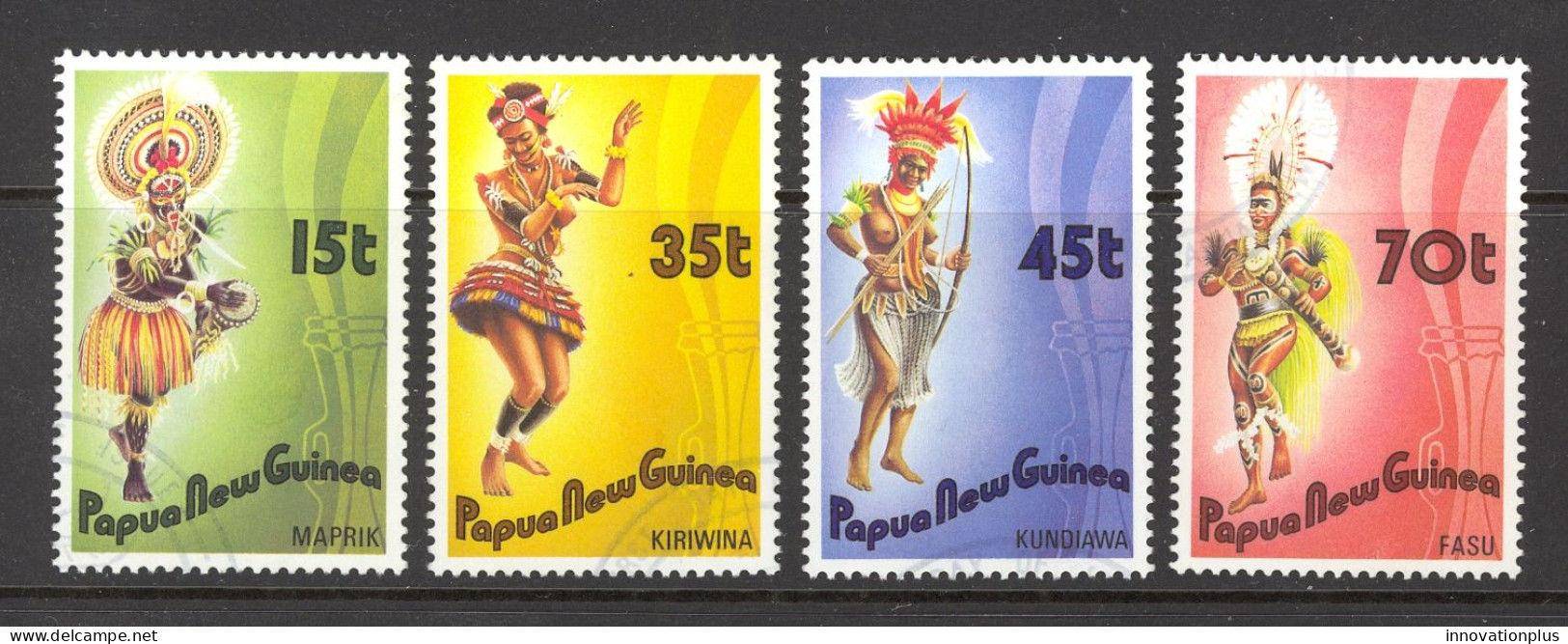 Papua New Guinea Sc# 655-658 Used 1986 Folk Dancers - Papouasie-Nouvelle-Guinée