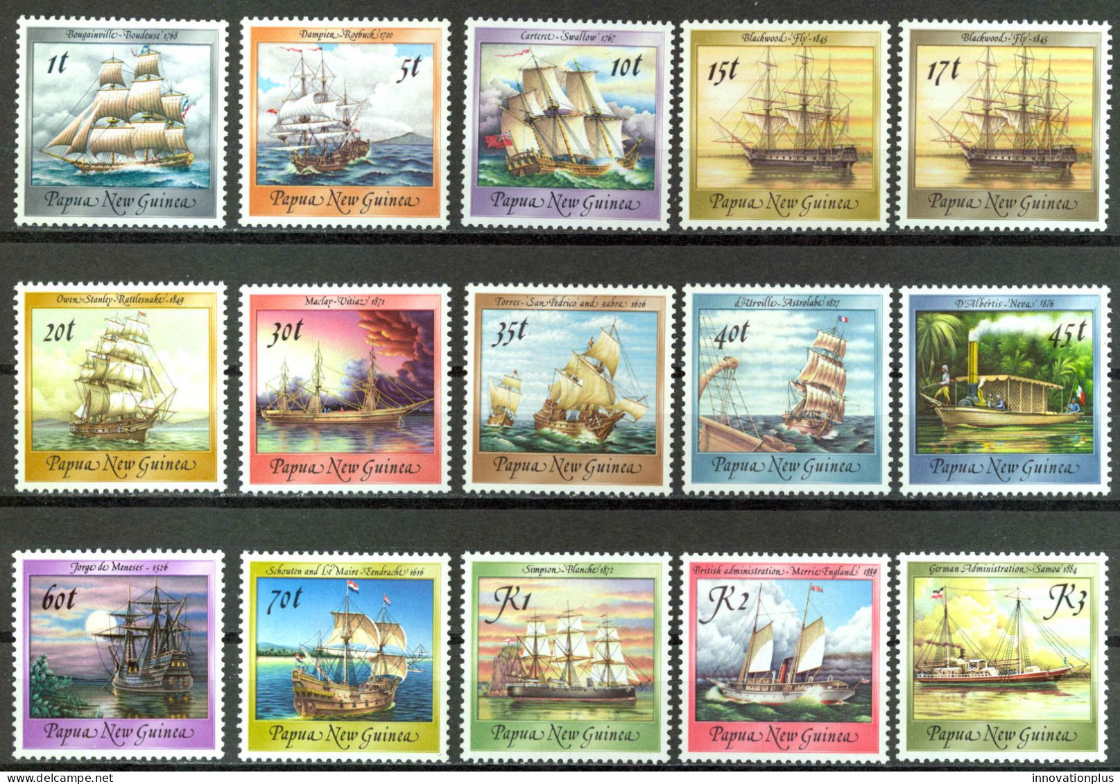 Papua New Guinea Sc# 663-676A MNH 1987-1988 Ships - Papua New Guinea
