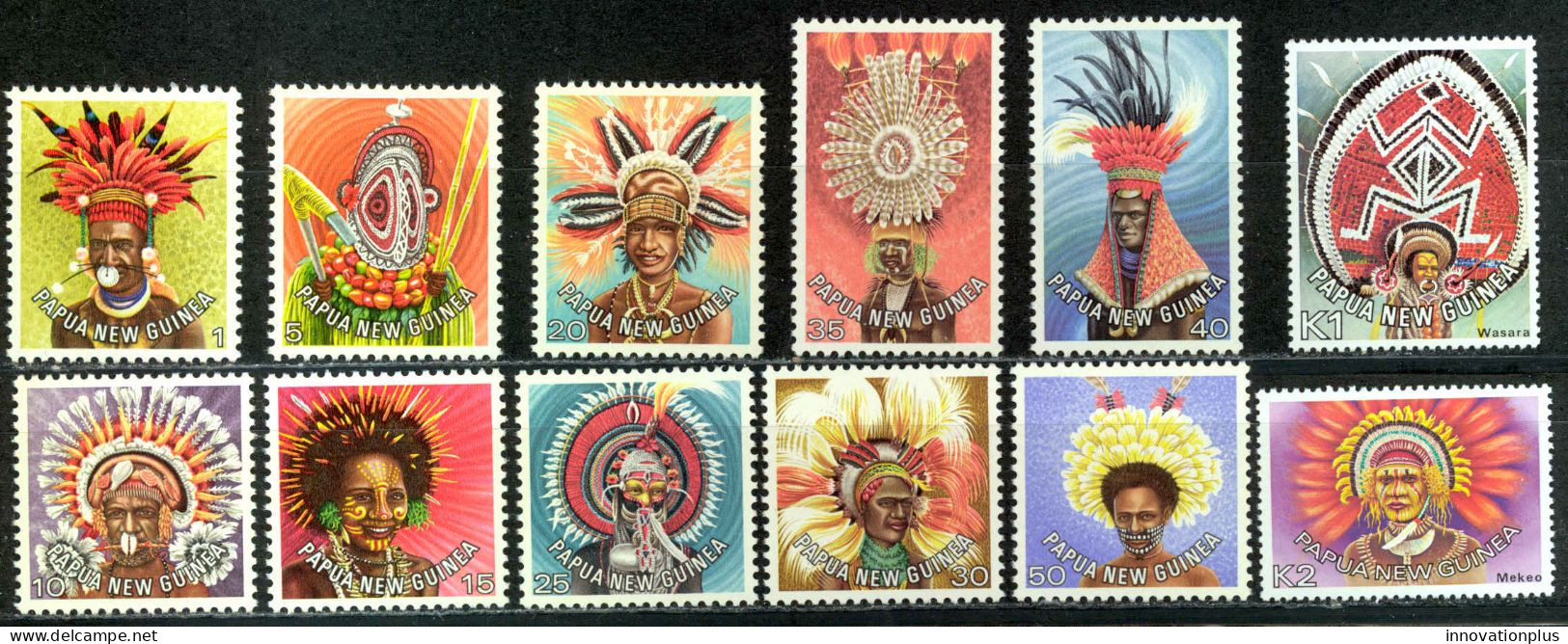 Papua New Guinea Sc# 446-457 MNH 1977-1978 Headdresses - Papouasie-Nouvelle-Guinée