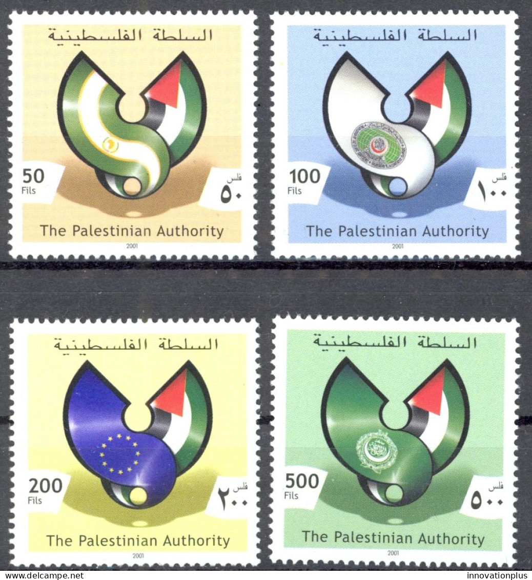 Palestinian Authority Sc# 145-148 MNH 2001 Flags - Palestine