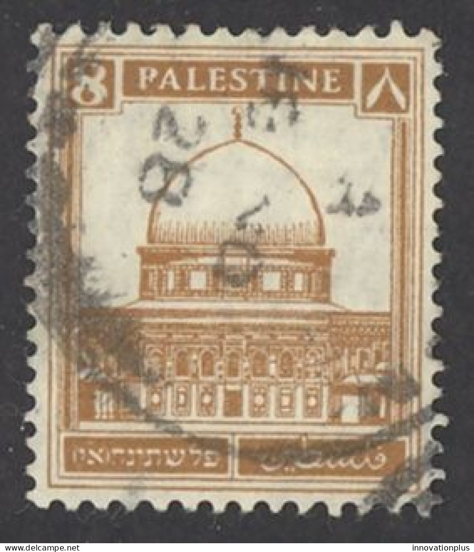 Palestine Sc# 71 Used 1927-1942 8m Yellow Brown Dome Of The Rock - Palestina