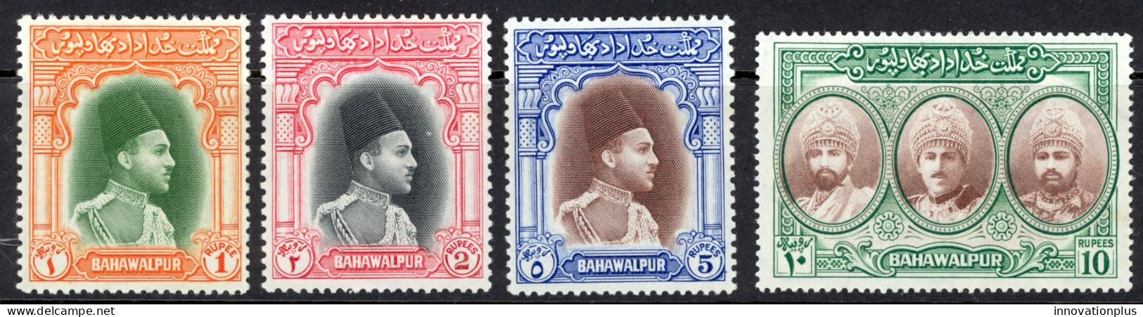 Pakistan Bahawalpur Sc# 18-21 MH 1948 1r-10r Definitives - 2nd Printing - Pakistan