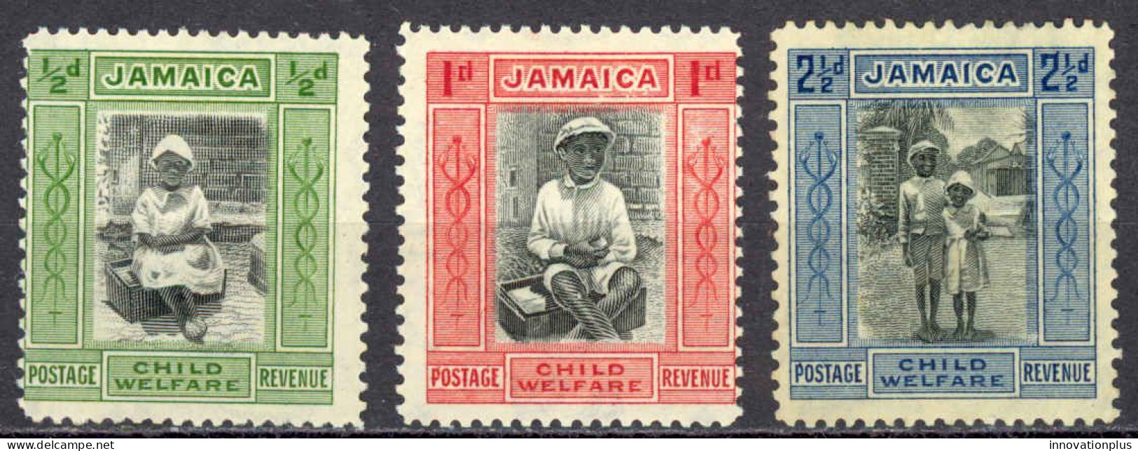 Jamaica Sc# B1-B3 MH (b) 1923 Native Boy & Girl - Jamaïque (...-1961)