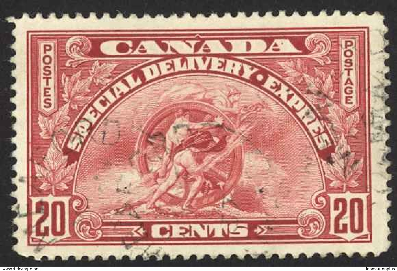 Canada Sc# E6 Used (d) 1935 20c Dark Carmine Special Delivery - Gebraucht