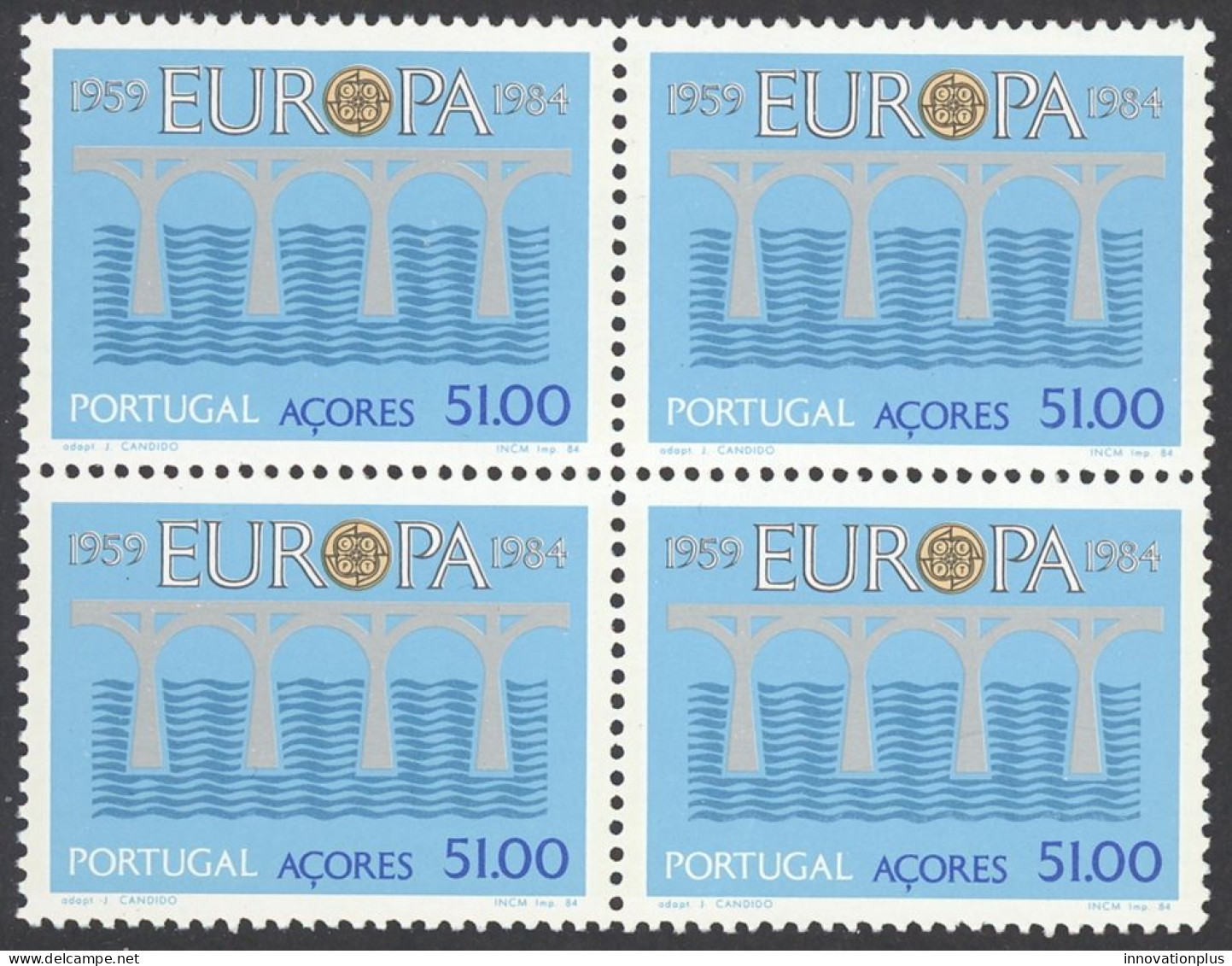 Portugal Azores Sc# 344 MNH Block/4 1984 Europa - Açores