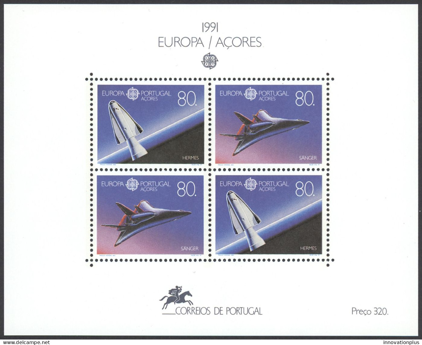 Portugal Azores Sc# 396 MNH Souvenir Sheet 1991 Europa - Açores