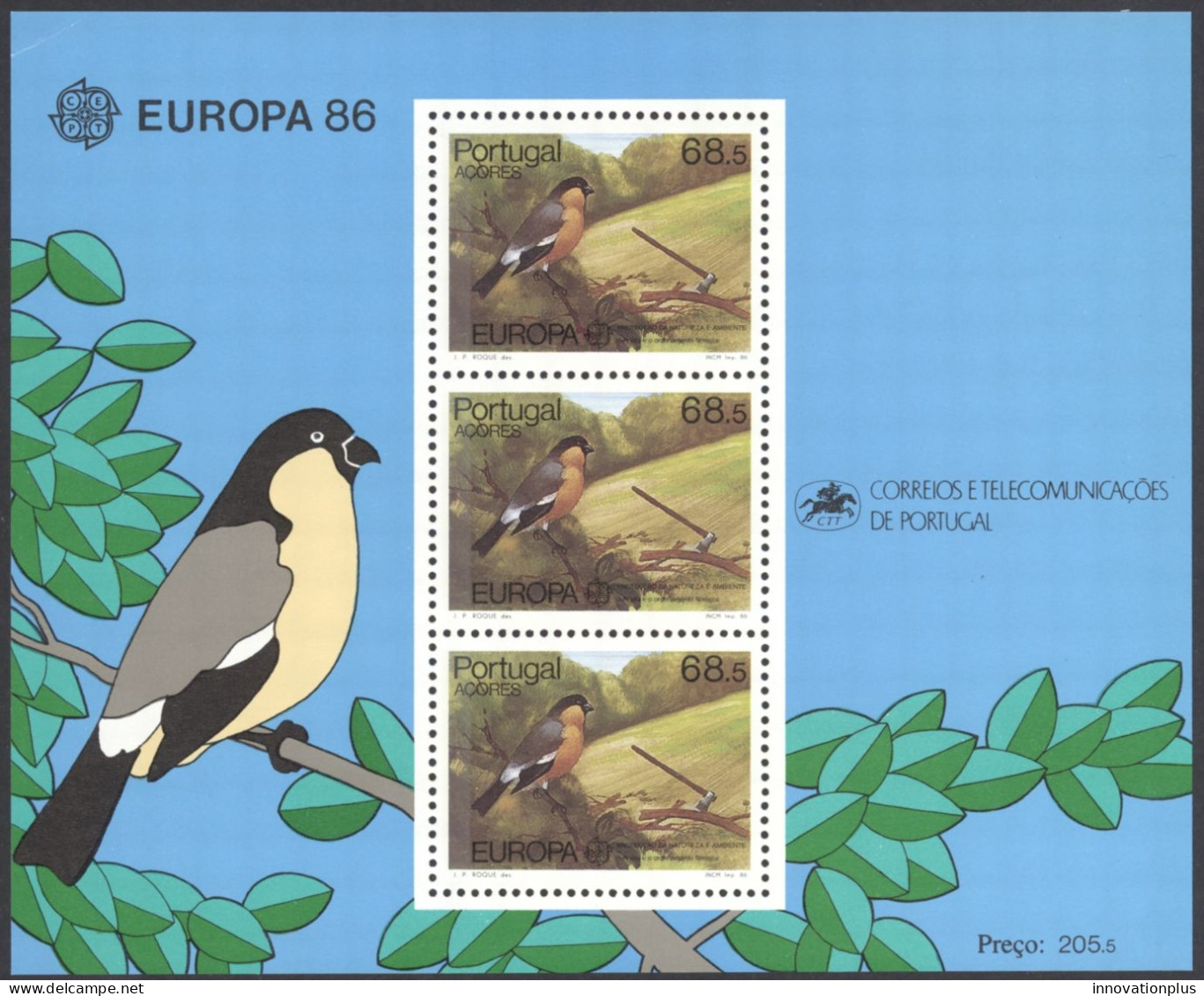 Portugal Azores Sc# 356a MNH Souvenir Sheet 1986 Europa - Açores