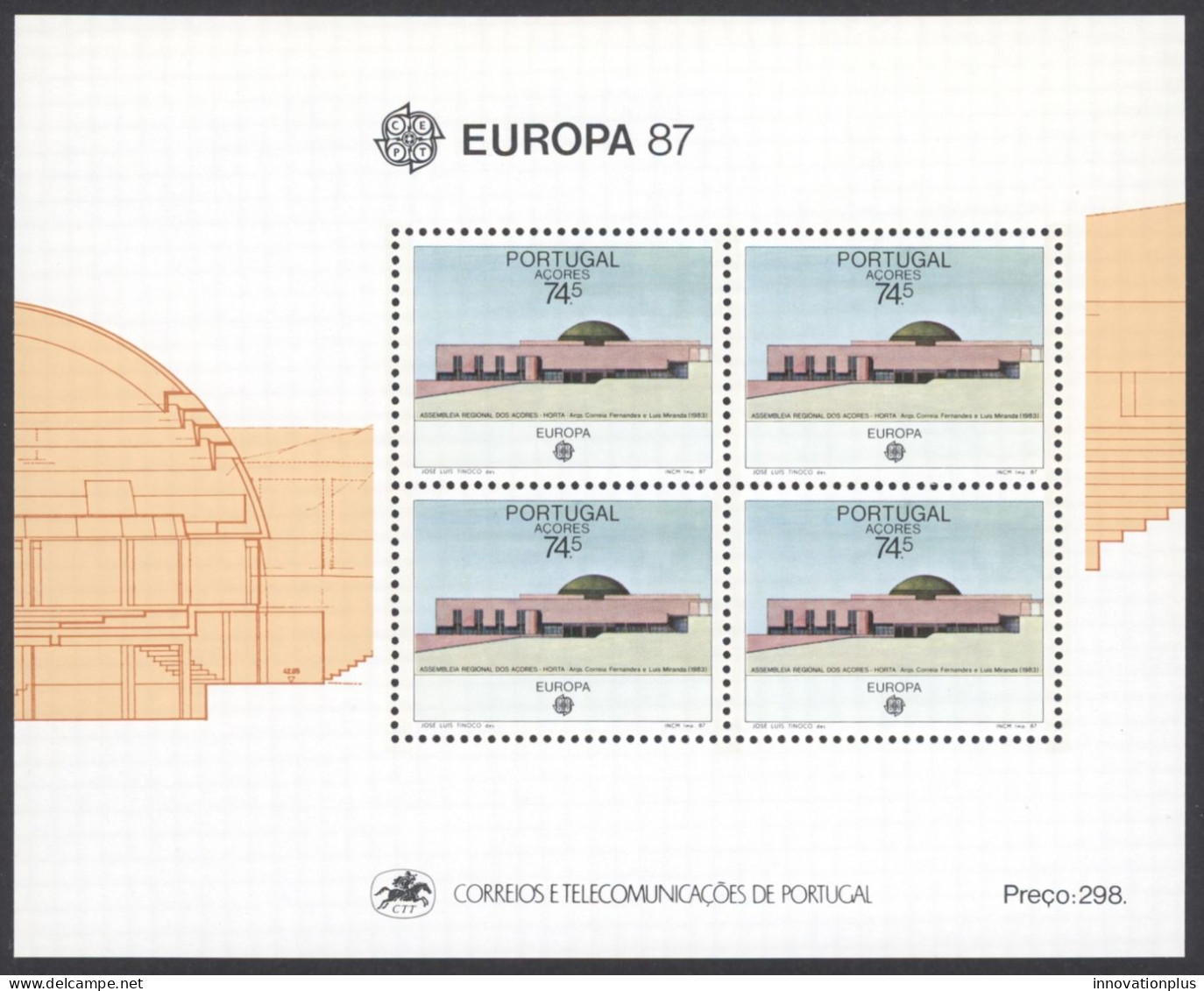Portugal Azores Sc# 363a MNH Souvenir Sheet 1987 Europa - Açores