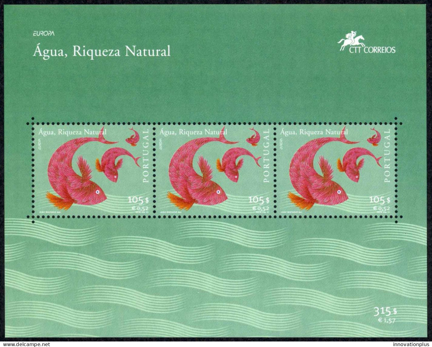 Portugal Sc# 2421a MNH Souvenir Sheet 2001 Europa - Ungebraucht