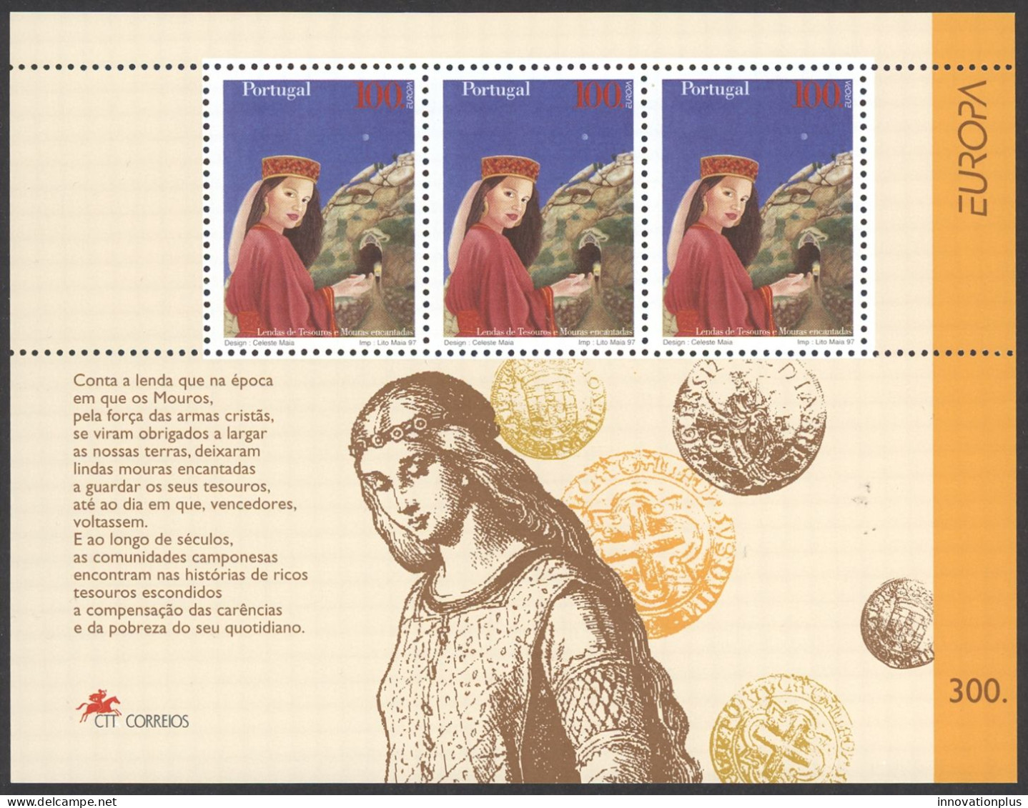 Portugal Sc# 2157a MNH Souvenir Sheet 1997 Europa - Nuovi