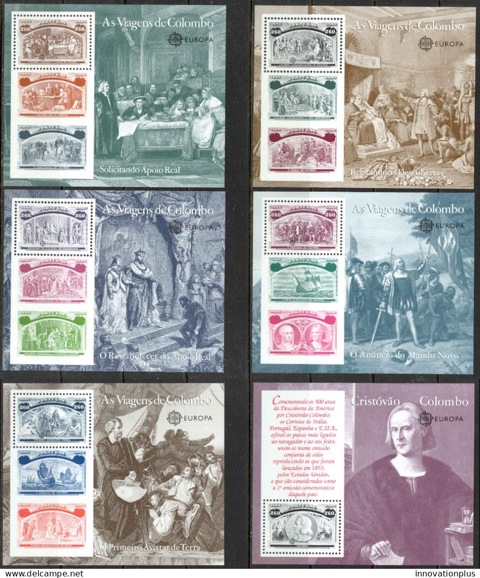 Portugal Sc# 1918-1923 MNH Set/6 Souvenir Sheet 1992 Voyages Of Columbus - Unused Stamps