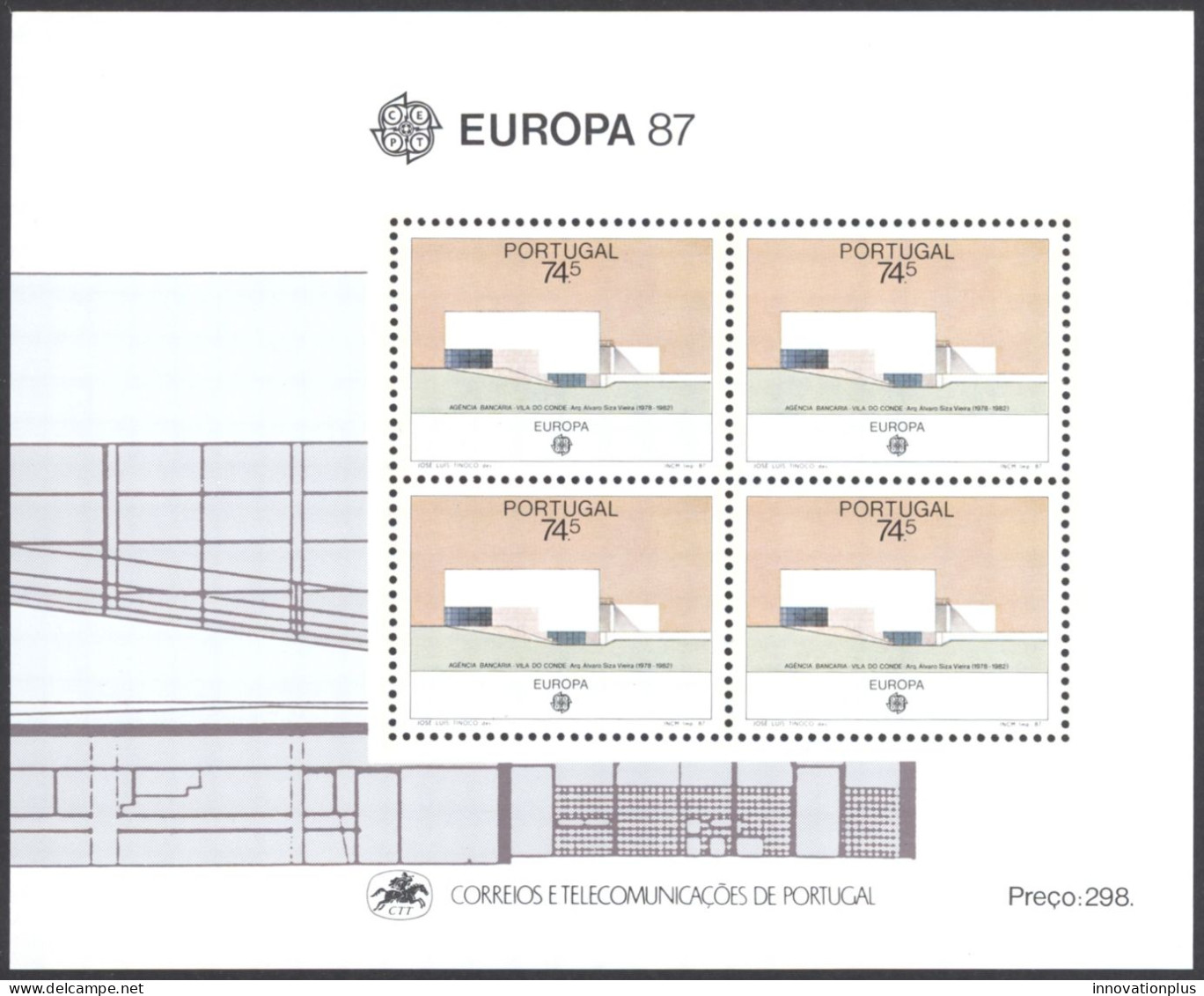 Portugal Sc# 1702a MNH Souvenir Sheet 1987 Europa - Nuevos